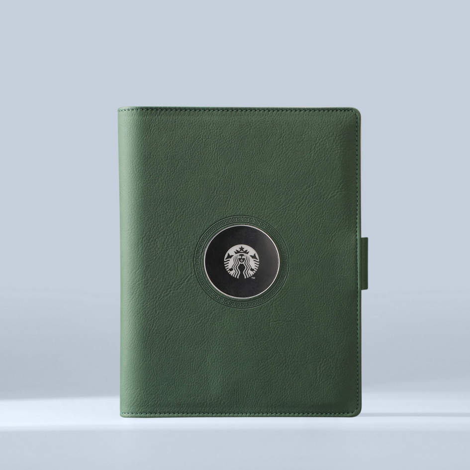 Wireless Charging Notebook Gift Set | 8000mAh Power Bank Notebook with USB Flash Drive and Pen