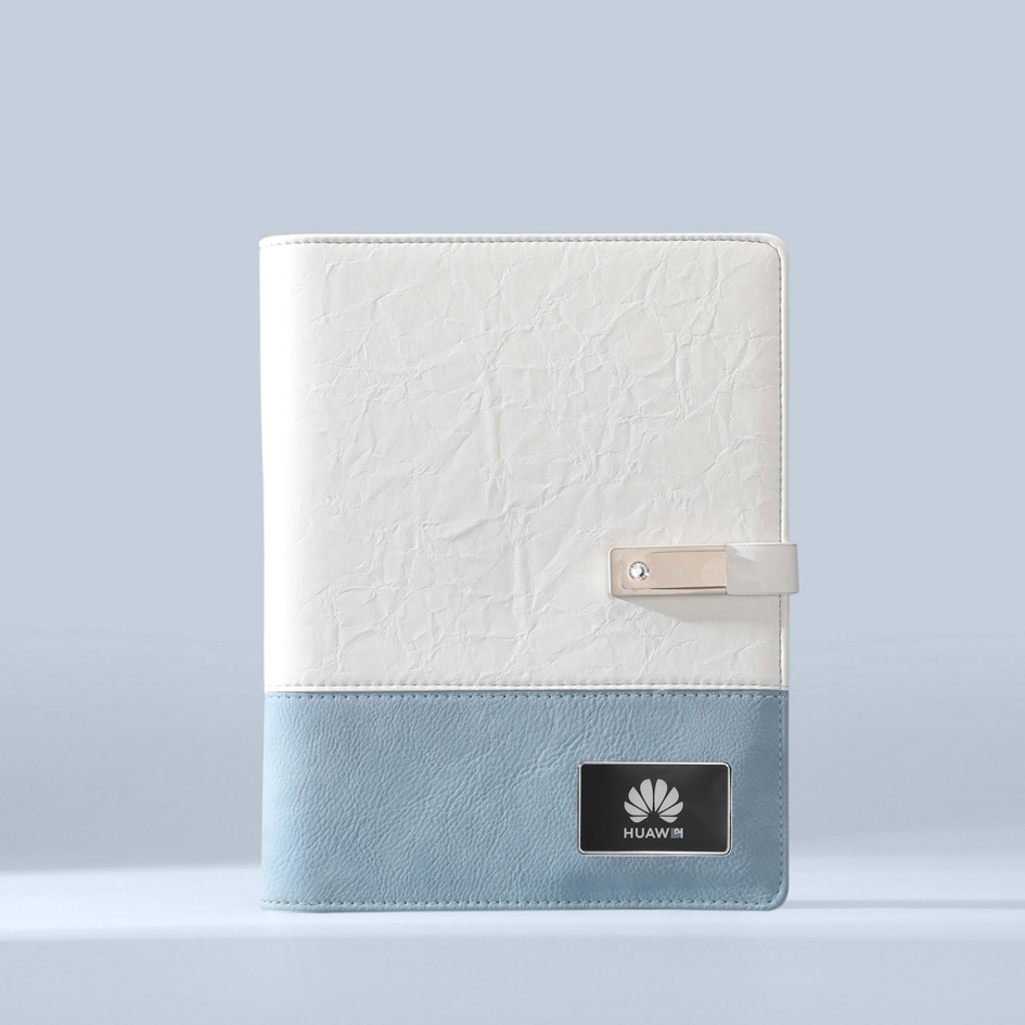 Wireless Charging Notebook Gift Set | 8000mAh Power Bank Notebook with USB Flash Drive and Pen