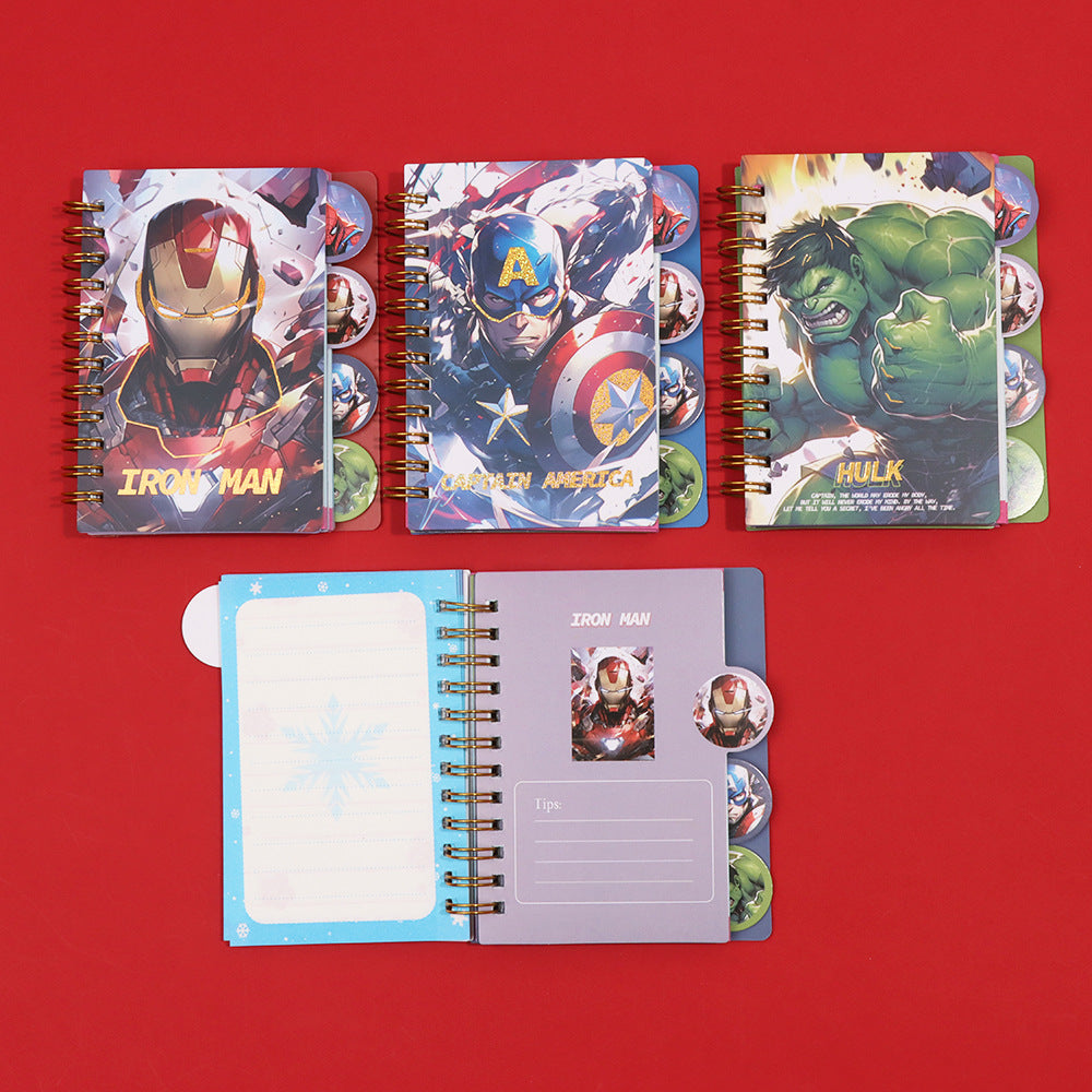 Mini taccuino a spirale dei supereroi Marvel – Diario da 100K di Spider-Man, Iron Man, Capitan America e Hulk per studenti