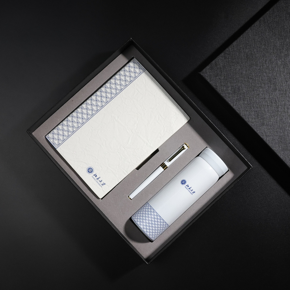 Custom Business Gift Set | PU Leather Notebook Pen and Thermos Cup Combination for Corporate and Promotional Gifts