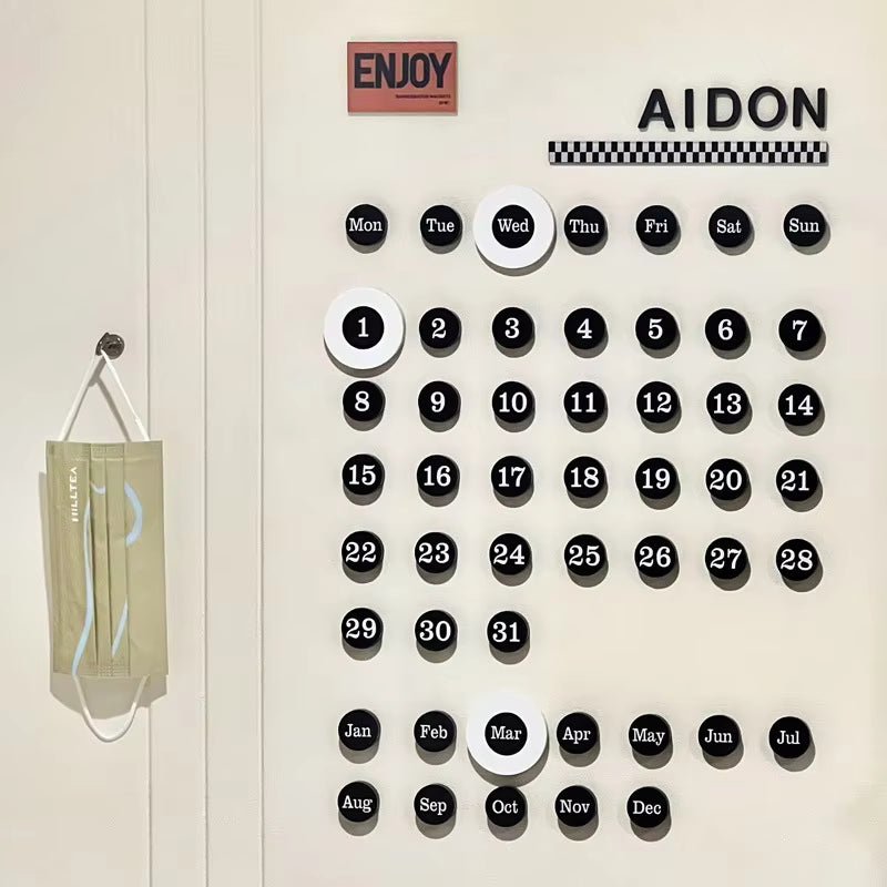 DIY Manyetik Vintage Sürekli Takvim – Giriş Kapısı, Duvar ve Masa için Yaratıcı Buzdolabı Mıknatısı Planlayıcısı