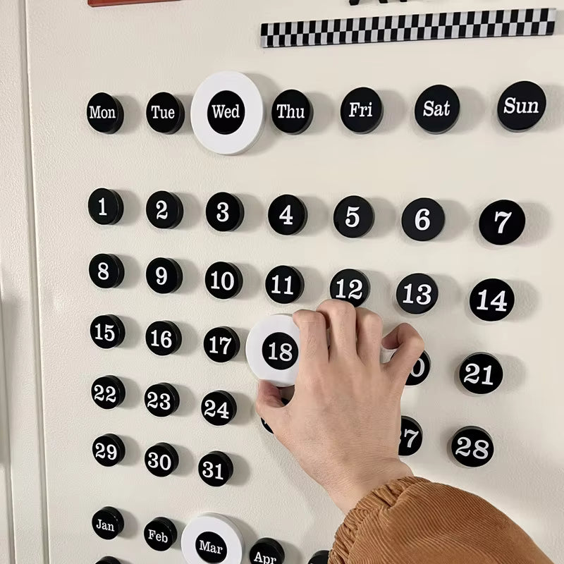DIY Manyetik Vintage Sürekli Takvim – Giriş Kapısı, Duvar ve Masa için Yaratıcı Buzdolabı Mıknatısı Planlayıcısı